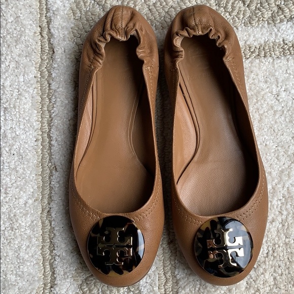 Tory Burch Shoes - Tory Burch Reva Resin-Landed Capra Ballet Flats